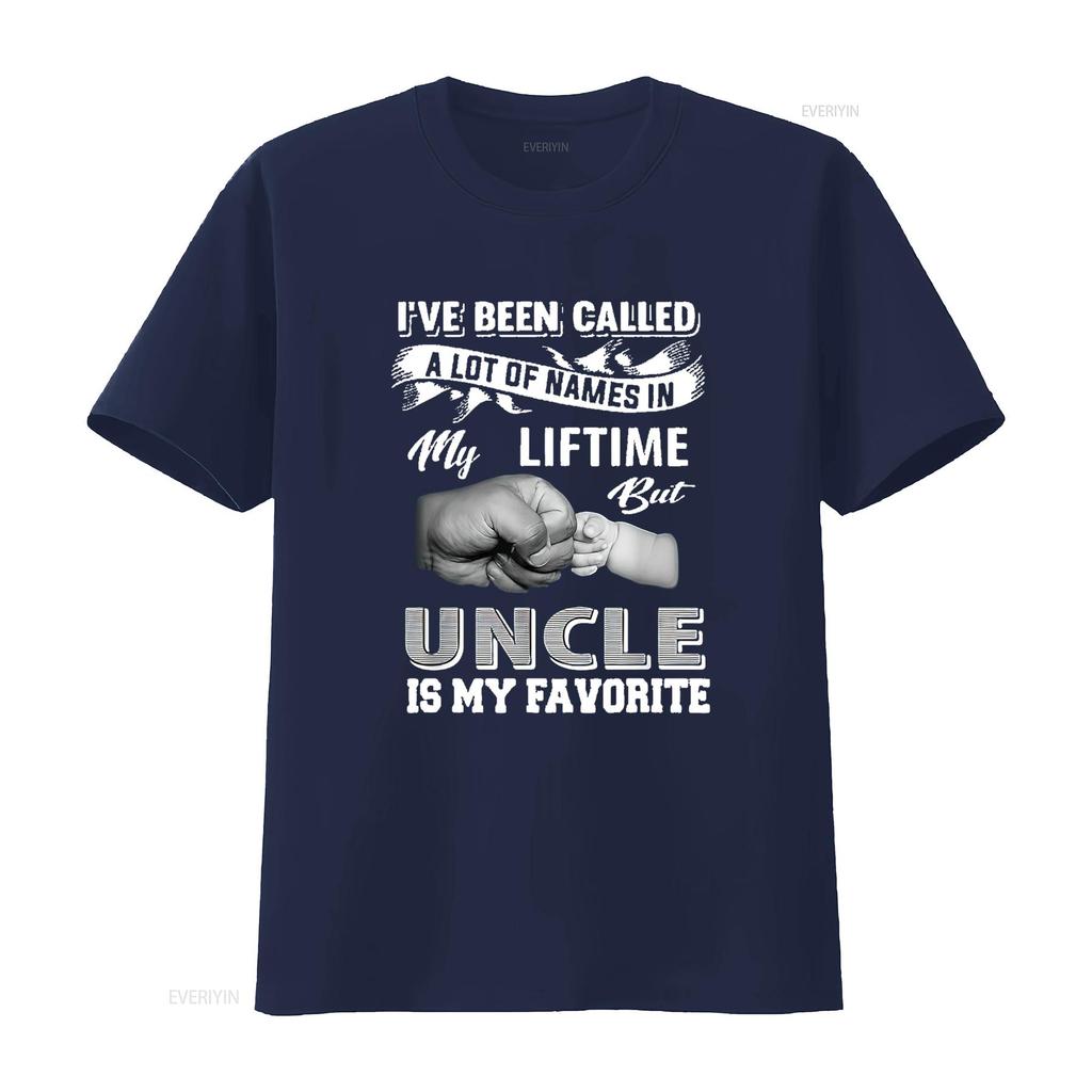 Herren T-Shirt mit Aufdruck "Mein Lieblingsname ist Onkel" Lustiger Verwandter Vatertag Schwarz Vintage Gewaschenes Oberteil Für Den Alltag Weich Vielseitig