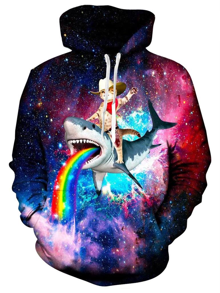 Men's Hoodies  Animal Cat Print 3D Patternv Hooded Spring Autumn Pullover Sweatshirt With Pocket Hoodie Streetwear Loose Comfortable