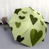 1pc Heart Circle Automatic Open/close Folding Compact Umbrella, 8 Rib Sturdy Canopy, Lightweight Portable, Everyday Use, Gift,,112