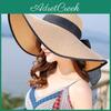 Hat Wide Brim Women Straw Breathable Lightweight Sun Protection Hat With Laceup