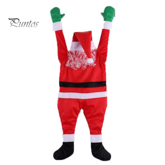 Santa Claus Wall Climbing Decoration Christmas Velvet Santa Climbing Window Wall Door Figurine Xmas Hanger for Home Dorm Fireplace