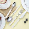 4Pcs Fashion Pearl Handle Cutlery Set Creativity Stainless Steel Knife Fork Western Steak Tableware  Table Decor Gifts