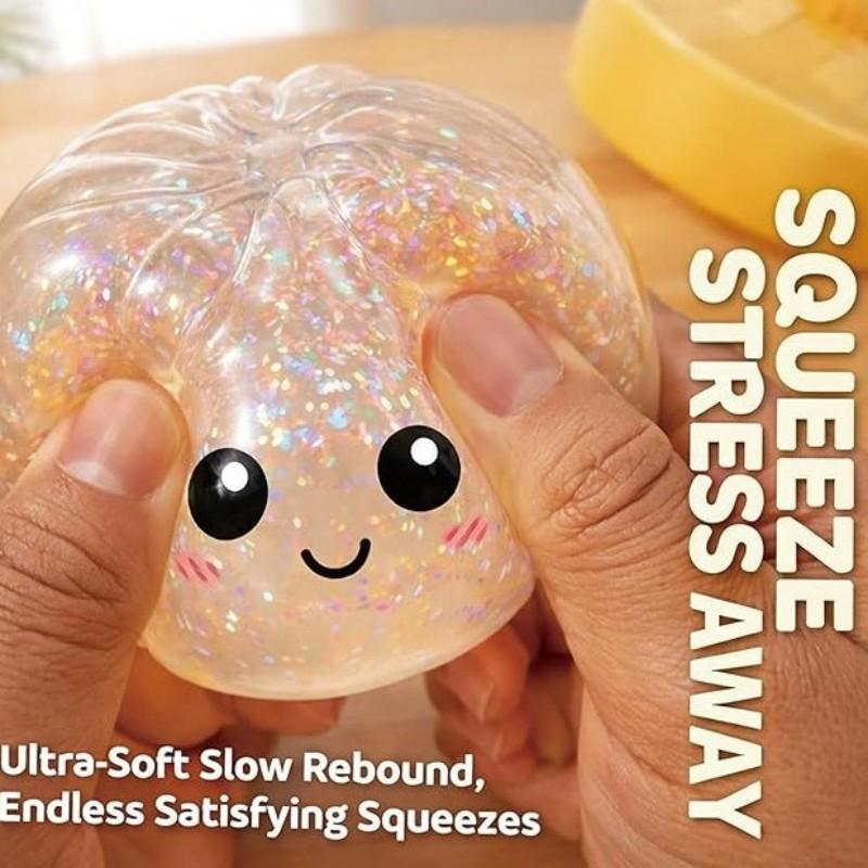 10cm Simulation Flash Dumpling Pressure Ball, Stress Relief Slow Rebound Decompression Toy, Reusable Squeeze Toy for Kids Adults