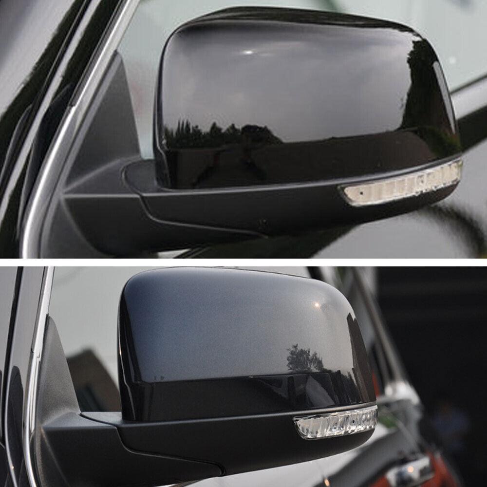 Gloss Black Rear View Mirror Cover Cap For Jeep Grand Cherokee Dodge Durango 2pc