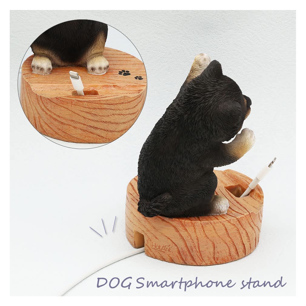 Ca218gbk Dog Figurine Smartphone Stand Kuroshiba Resin Gift Perfect Present [Devalier] [Genuine]