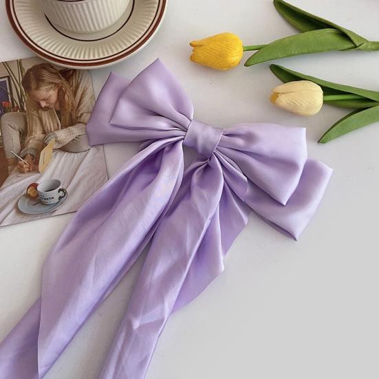 Hairpin Bright Color Large Bow Decor Hair Clip Women Lightweight Hair Accessories Daily Party Wedding Use