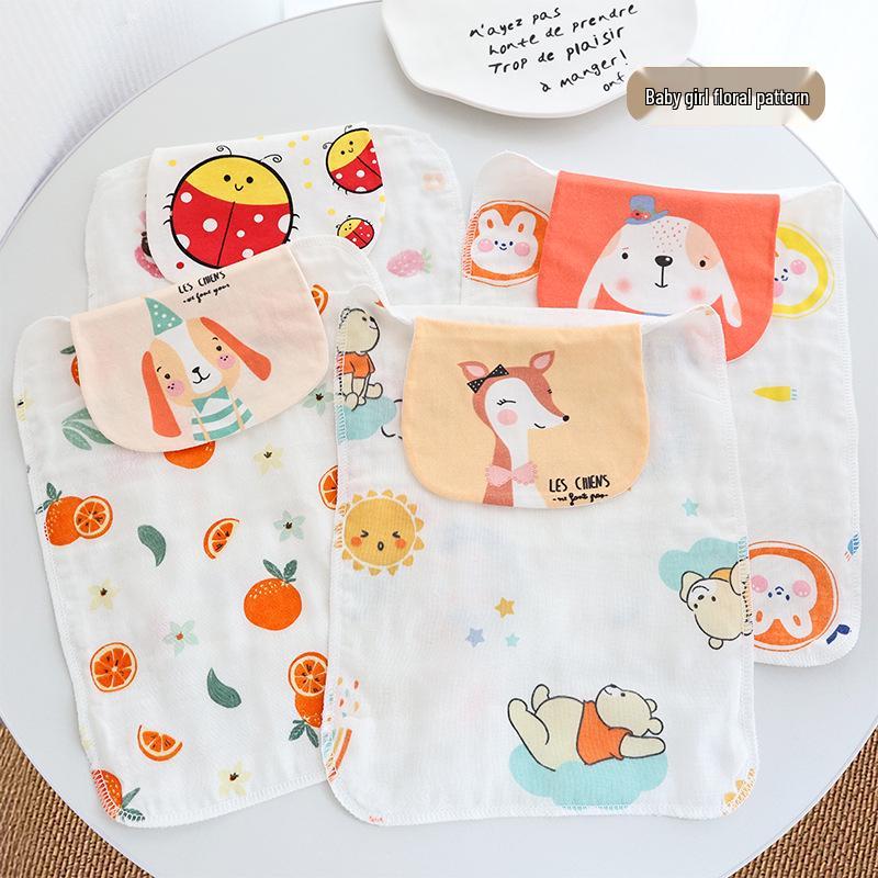 Pure Cotton Baby Sweat-Absorbing Towel - Four-Layer Gauze, Breathable, Class A, Ideal for Kindergarten.