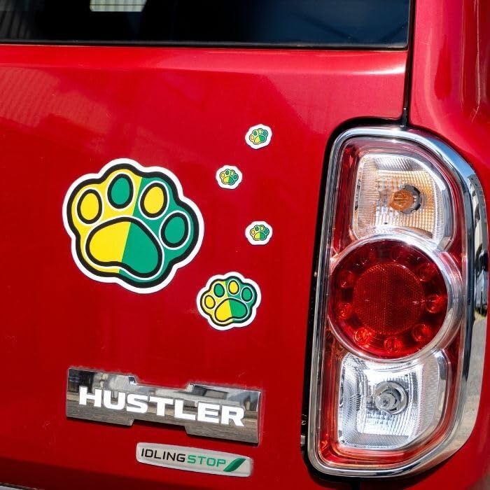 Mukashima Automobile Equipment Manufacturing Beginner Mark Paw Design Paw Sticker Magnet, Medium, Width Approx.