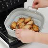 Reborn. J Platinum Silicone Air Fryer Folding Bowl (Large/19cm) / Folding Compartment Separate Microwave Oven Bowl