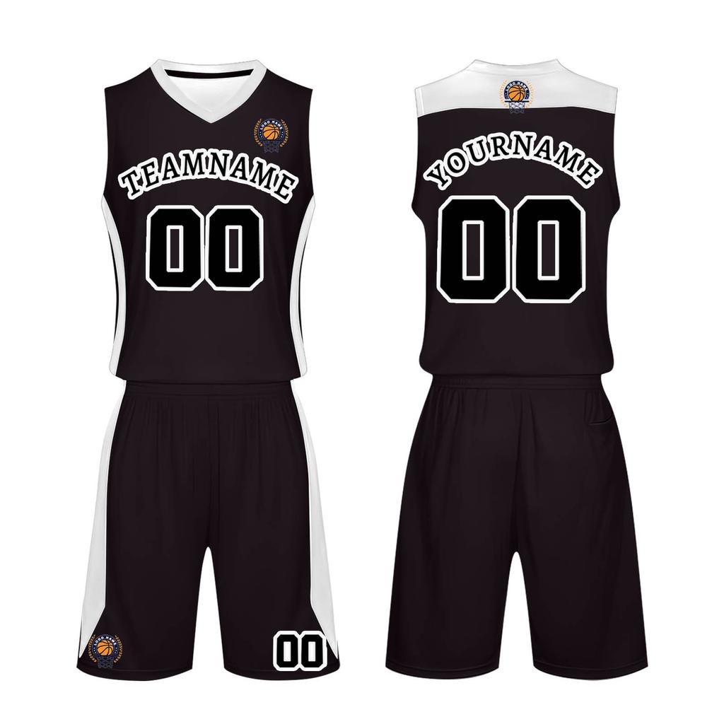 Ärmelloses Basketball-Trikot und Shorts-Set für Herren Atmungsaktive Sportuniform V-Ausschnitt Sportbekleidung für Training und Wettkampf