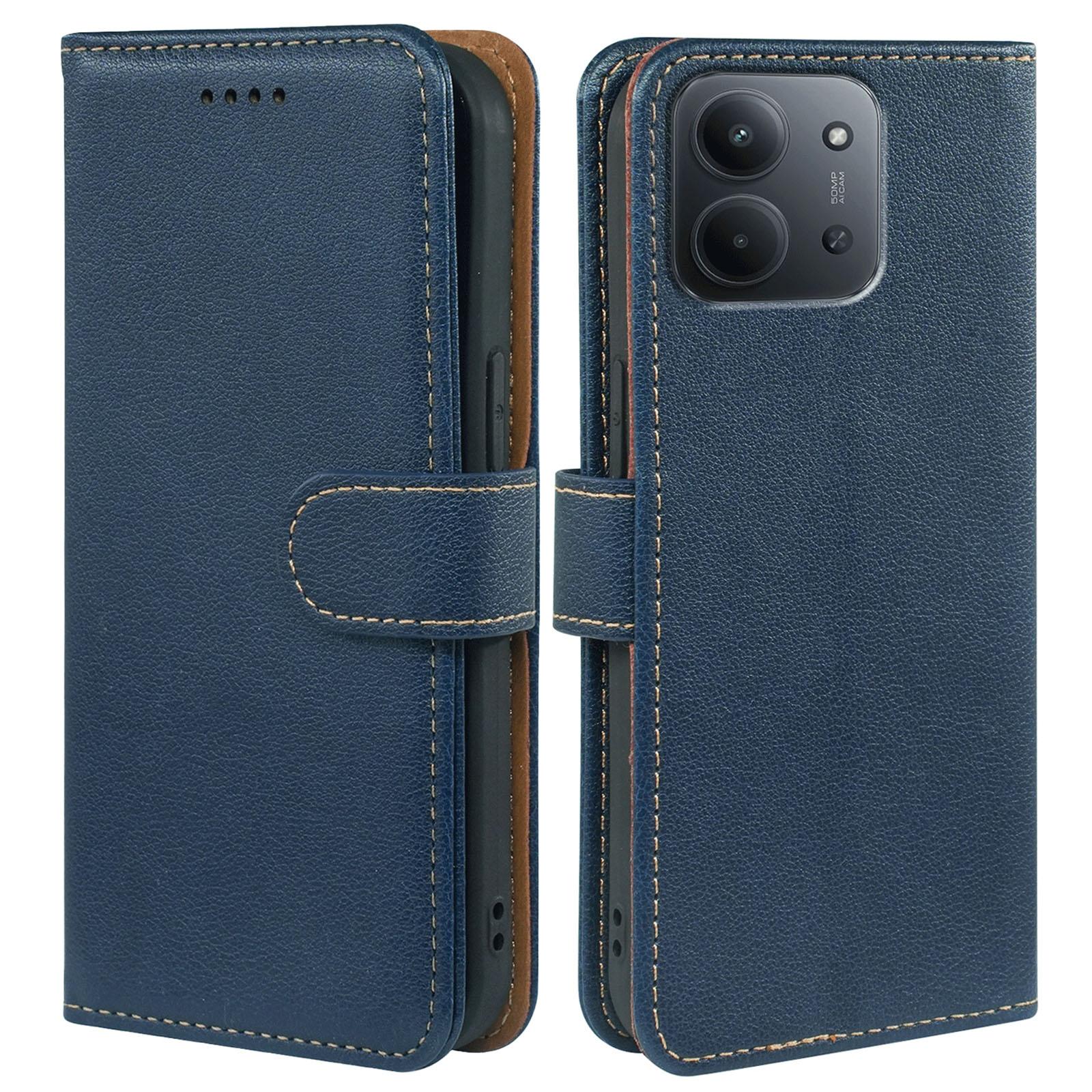 

For Xiaomi Redmi 15C 4G (Global) (171mm)/Poco C85 4G Case RFID Blocking Wallet Litchi Texture Leather Phone Cover Magnetic Clasp Blue