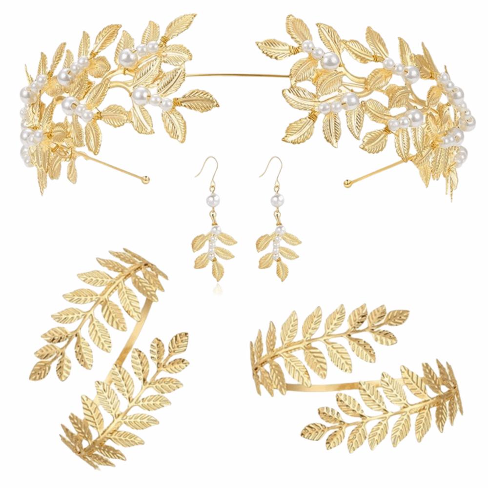 Bridal Earrings Greek Goddess Hair Jewelry Baroque Rhinestone Jewelry Set  Party Dress Up