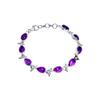 Rare Cabochon Amethyst Tennis Bracelet: 925 Sterling Silver