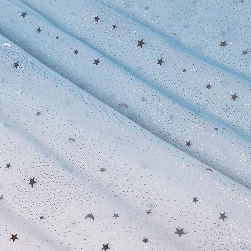 1M Gradientowa przędza Tiul Organza Tkanina Błyszczący tiul w gwiazdki Do szycia Sukienka Spódnica Materiał Zasłona Manikiur Tło do zdjęć Przędza
