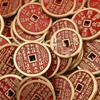 Brass Cinnabar Shan Gui Hua Pure Copper Coin Pendant Keychain - Chinese Antique Style Accessory
