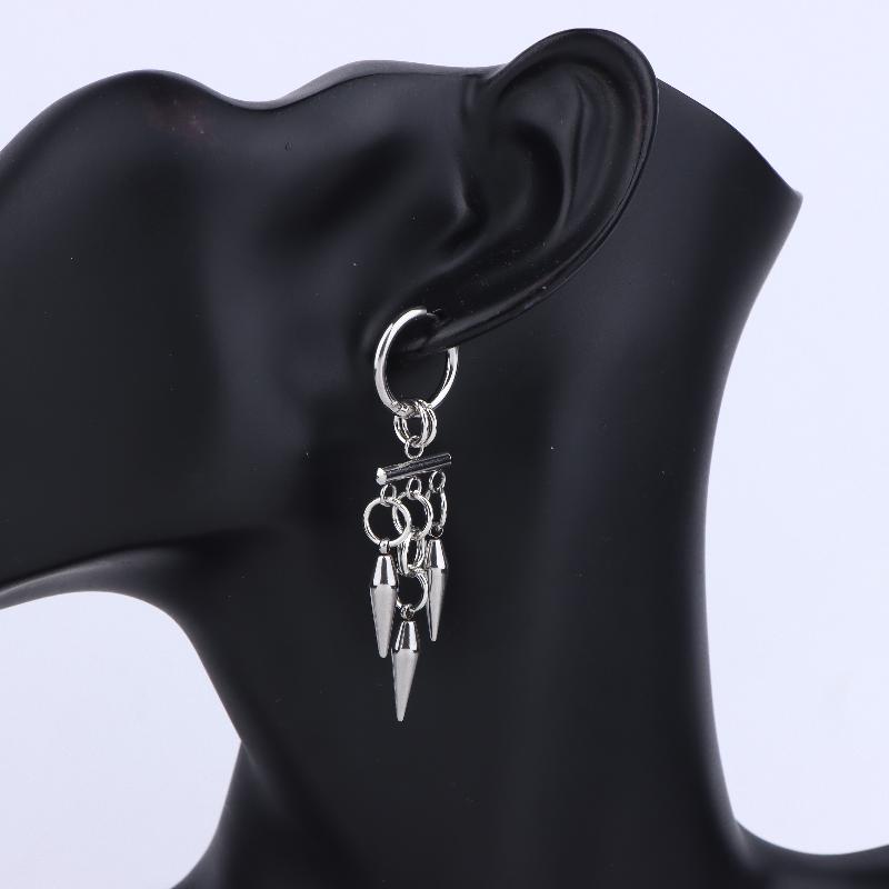 Gothic Punk Edelstahl Spike Creolen Anhänger Für Unisex Y2K Kette Quaste Hängeohrringe