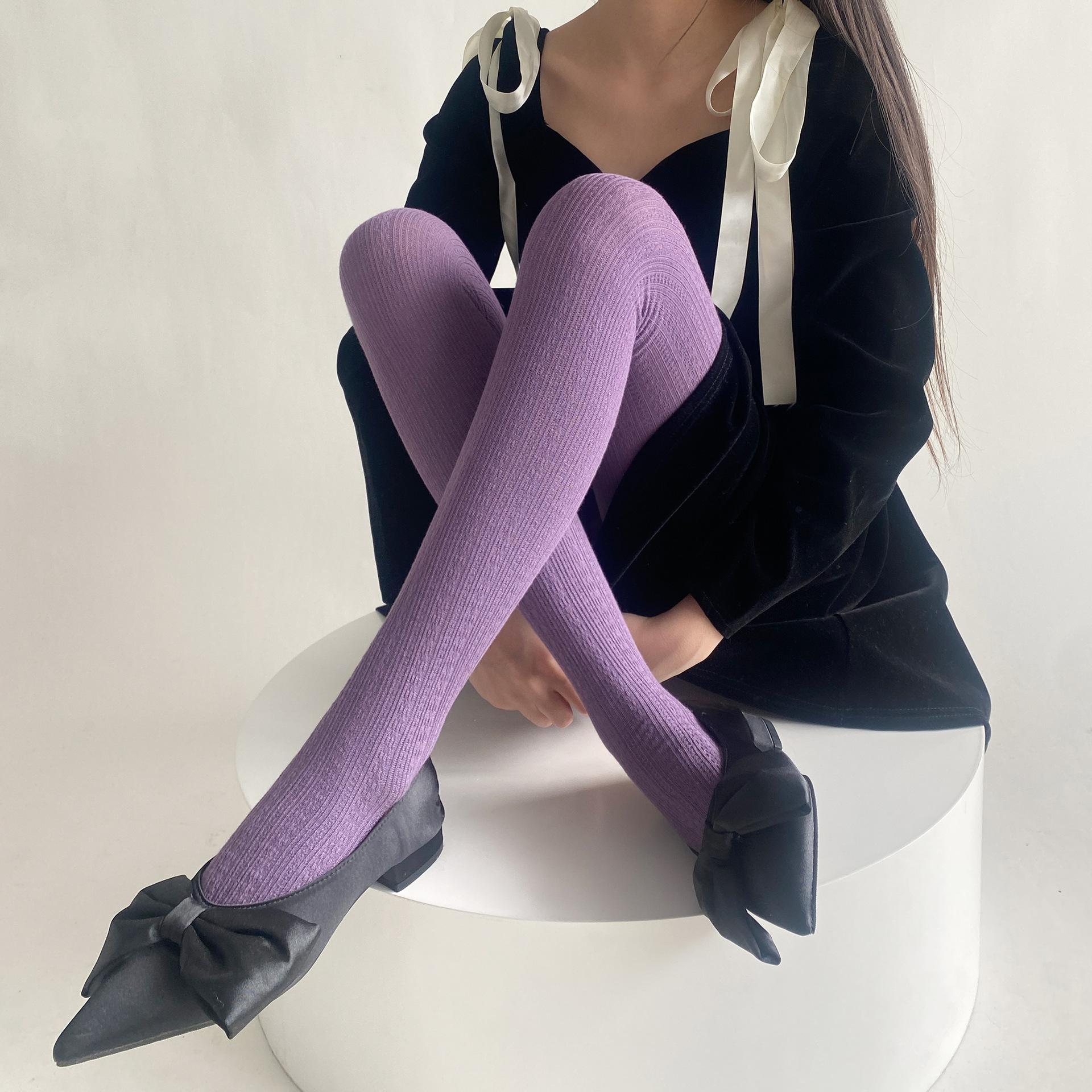 Cotton Women S Tights Twist Vertical Pattern Thigh High Stockings Pantyhose Autumn And Winter Lingerie Body Stockings Pantyhose One Size