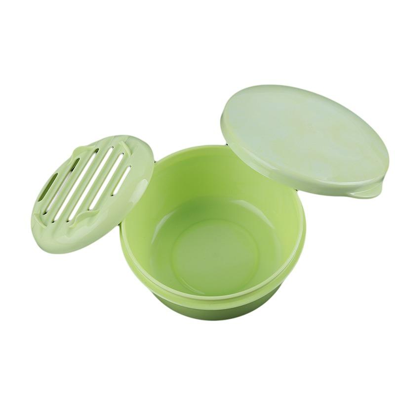 Portable Round Soap Dishes Container Leakproof Plastic Drain Soap Holder with Lid for Outdoor Hiking Camping Gym Travel