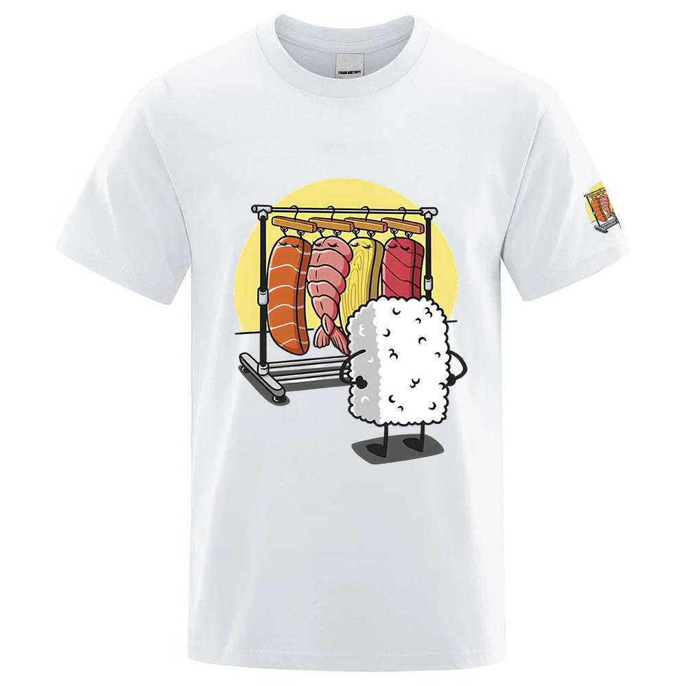 Original Design Unisexs Funny Sushi Wardrobe Shirt Round Neck Short Sleeve TShirt Summer New Plush Fashion EyeCatching Top