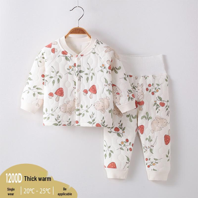 

Детский осенне-зимний трехслойный теплый хлопковый комплект нижнего белья для мальчиков и девочек 73 (6-9 months, 15-17 jin)