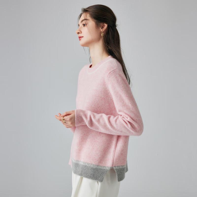 

PALUOPO Women s Color-Block Cashmere Sweater S