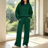Women's Casual Hooded Sweatshirt and Pants Set with Pockets, Comfortable Outfit for Fall and Winter