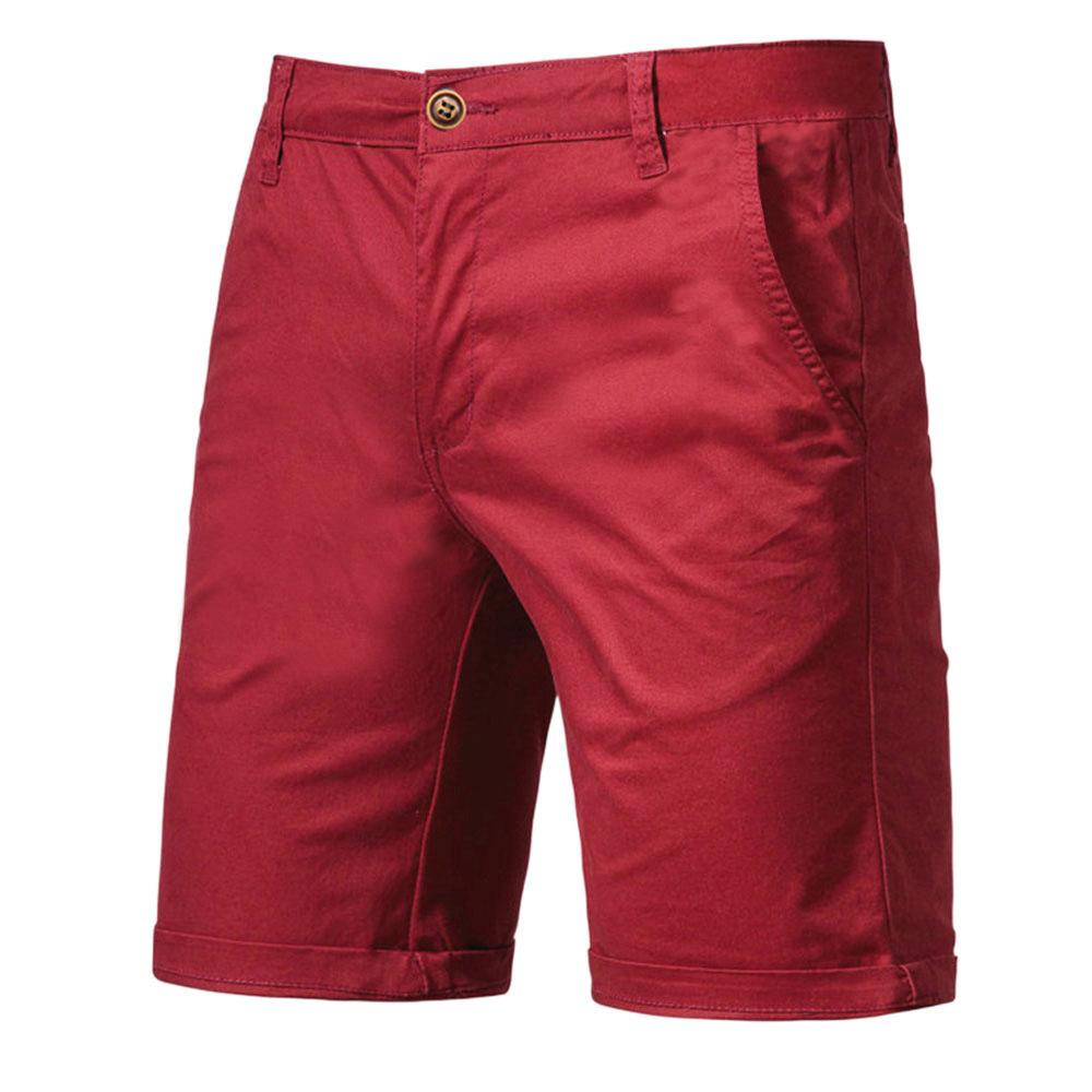 Summer Solid Shorts Men Casual Business Social Elastic Waist Men Shorts 10 Colors Beach Shorts