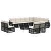 Garden Sofa Set 13 Pcs. Black and Cream White Poly Rattan