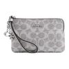 Boxed 15 Crossgrain Detachable Charm Coated Canvas And Twill Leather Clutch Mini Women Clutch Silver CCK93-SVYGP