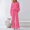 Ladies' Fashionable Casual Textured Color Drawstring Sportswear