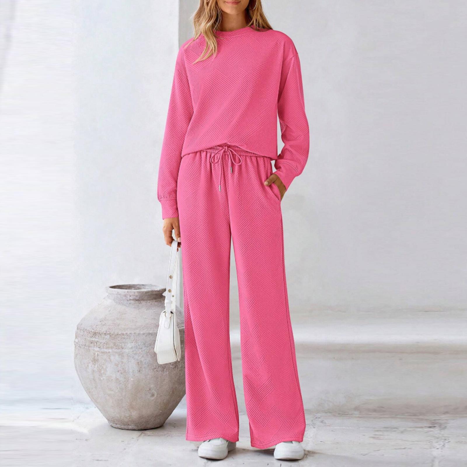 

Женский модный повседневный текстурированный цветной спортивный костюм на кулиске S