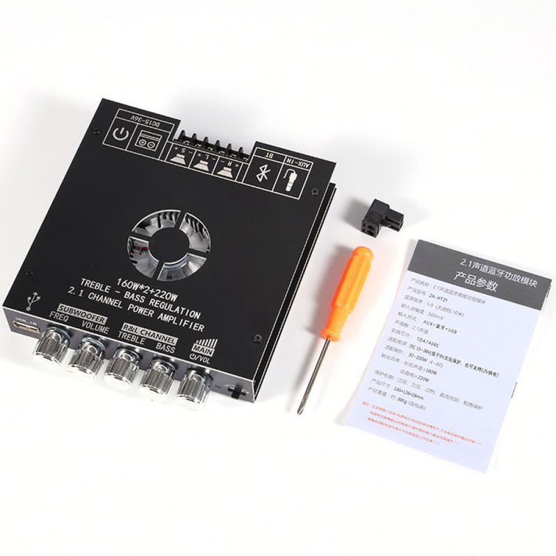 ZK-HT21 Digital Power Amplifier Board 2.1 Sound Channel TDA7498E Heavy High and Low Tones 2