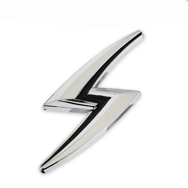 1Pc 3D Metal Lightning Logo Car Rear Trunk Side Fender Emblem Badge Sticker Car Decoration Accessories