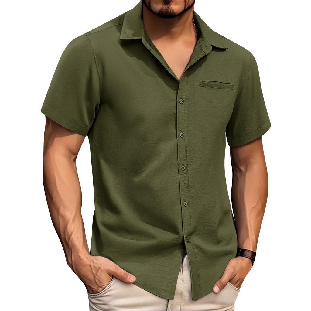 Mens Casual Shirt Short Sleeve Button Down Shirt Summer Beach Shirts