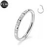 Titanium G23 Zirconia Nose Ring 16G Piercing Jewelry - Amethyst Alloy Set