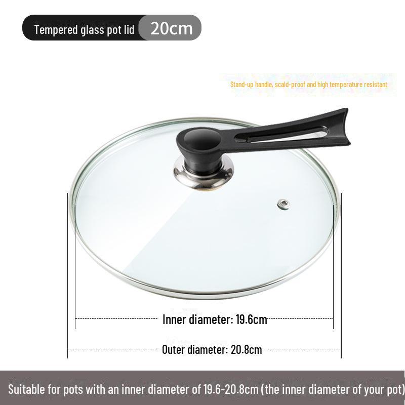 Universal Tempered Glass Pot Lid, Transparent, Heat Resistant, Fits 14-34cm Cookware