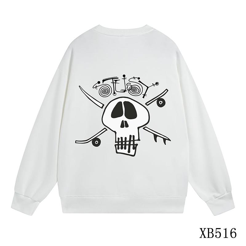 

Stussy 2023 Autumn/Winter Men s and Women s Loose Skull Print Round Neck Sweater