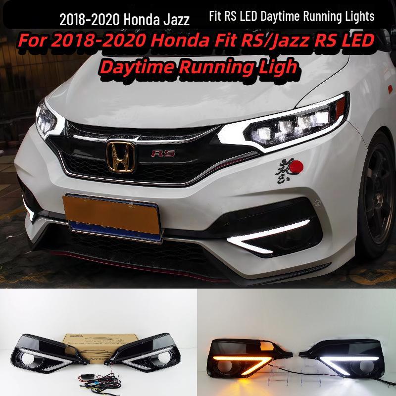 Compatible LED Fog and Daytime Running Lights for 2018-2020 Honda Jazz Fit RS Front Bumper
