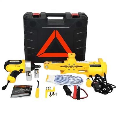 Kit cric electric pentru mașină, 3T 12V, Kit portabil de ridicare electrică cu foarfecă pentru mașină, Cheie de impact, Kit de schimbare a roții