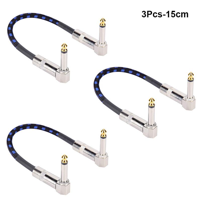 1/3Pcs Guitar Effect Pedal Patch Cable 6.35Mm Cord Low Noise Shielded Audio Cable Electric Guitar Color Braided Cable 15/30Cm