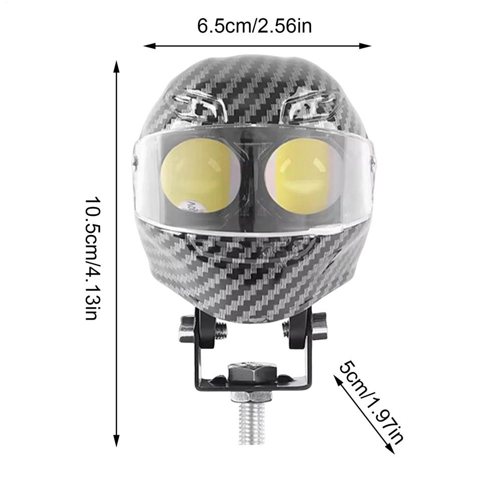 Motorcycle Fog Lights Waterproof LED Spotlight Helmet Shape Double Color Flash Motorcycle Work Light For Road Touring Outdoor