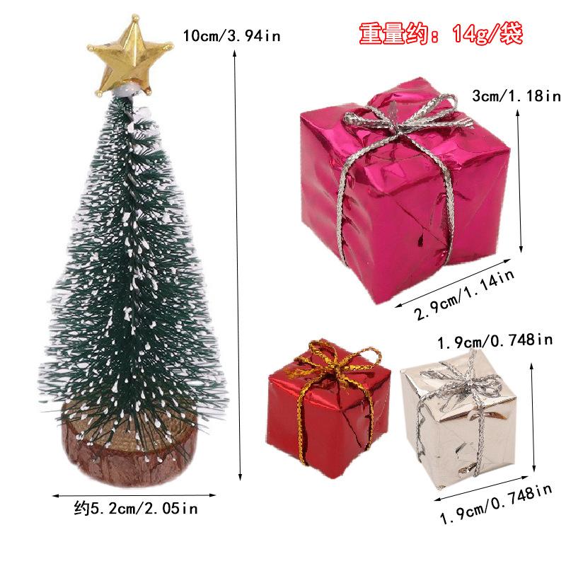 Christmas decorations are really mini Christmas tree tabletop atmosphere ornaments dipped in white cedar pine needles Christmas tree