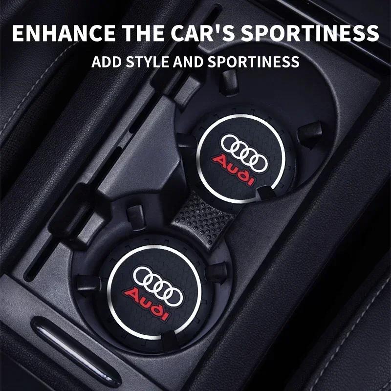 Car Anti-slip cup holder mat set For q2 A3 A4 B5 B6 A3 8P 8V 8L A5 A6 C6 C5 A1 A7 A8 Q2 Q3 TT RS3 RS4 Car Styling Accessories