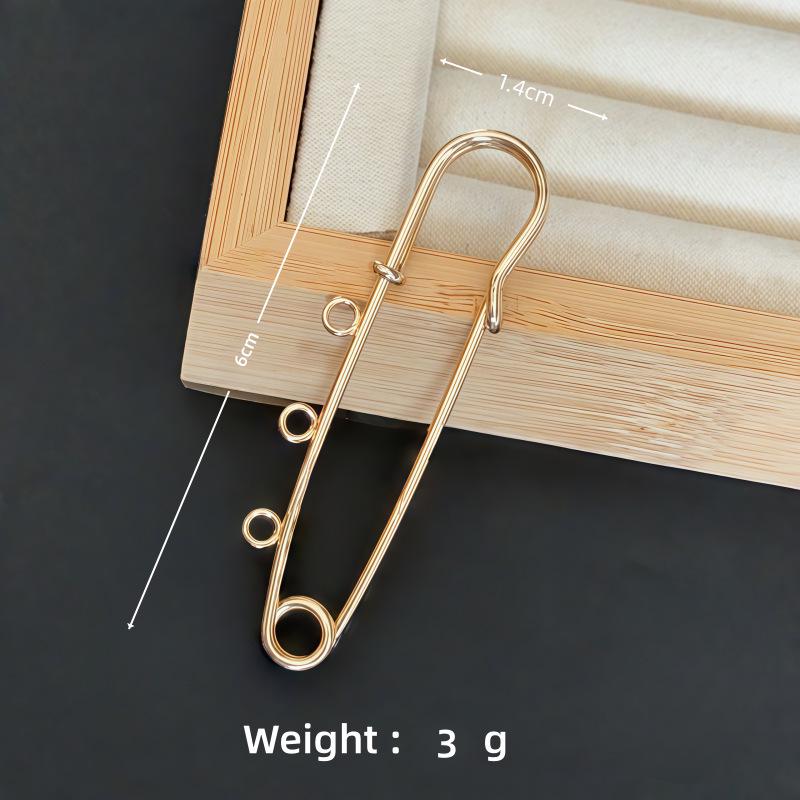Colorfast Electroplated Safety Pin Brooch with Loop Holder for Sweaters and Pants