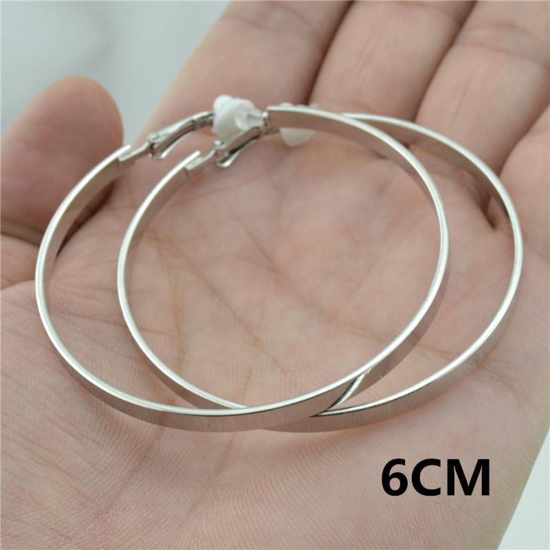 Women's Versatile Large Hoop Earrings - Trendy Personality In Black, Gold, Silver; Non-Piercing Ear Clips for Nightclubs