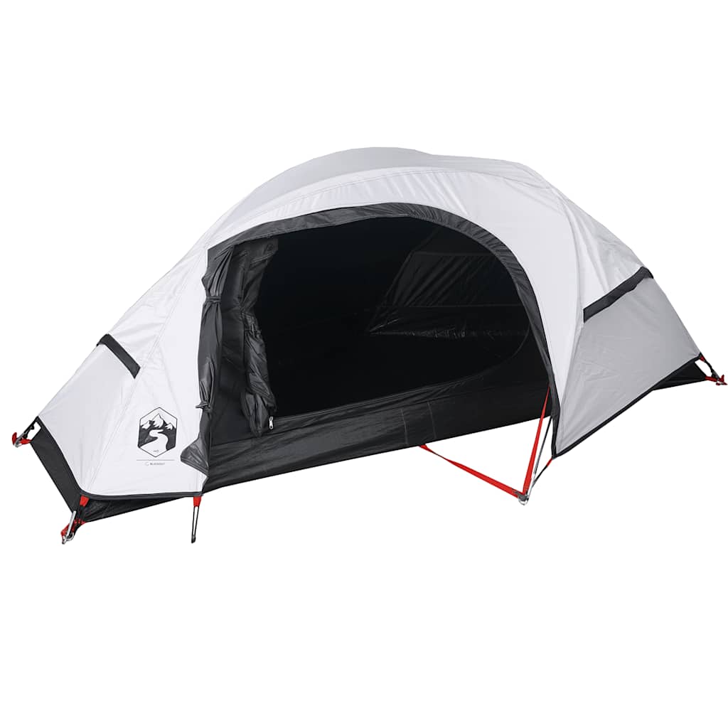 Dome Camping Tent for 1 Person White Blackout Waterproof