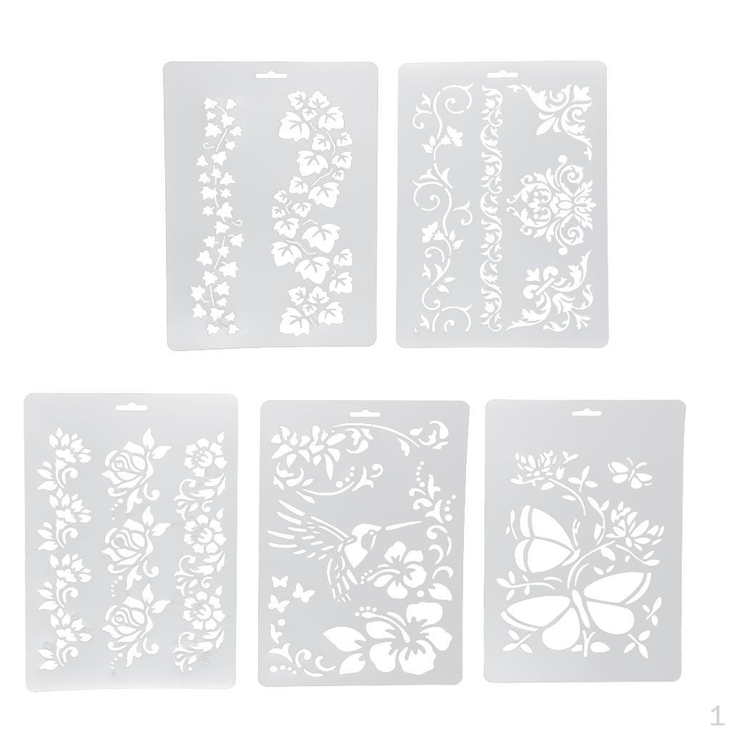 5 Pieces Multifunctional Plastic Drawing Template Decor Craft 2