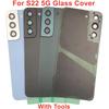For Samsung Galaxy S22 5G Matte Glass Battery Cover Back Lid Door S22 Rear Housing + Original Camera Lens Glue Adhesive
