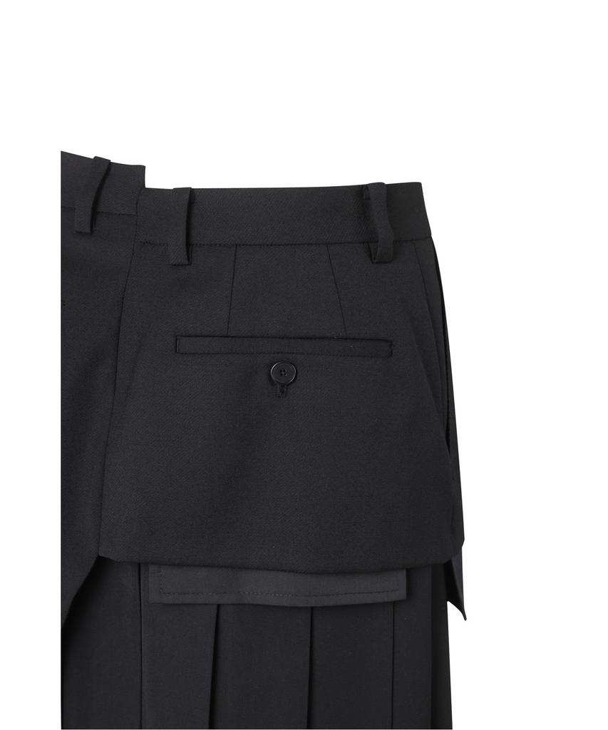 RECODE Asymmetric Pleats Skirt Rqkaa25537Bkx