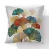 45X45Cm Single Pillow Case Ginkgo Leaf Printed Peach Skin Velvet Pillow Case with Green Gold Leaf Home Sofa Decoration Cushion Cover Cushion Cover